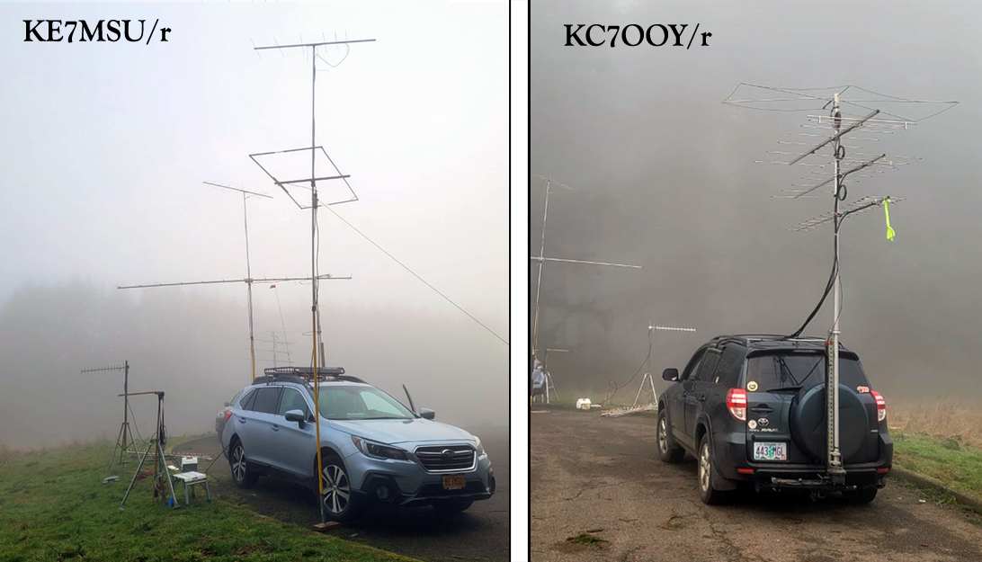 KE7MSU/R and KC7OOY/R on foggy Bald Peak CN85